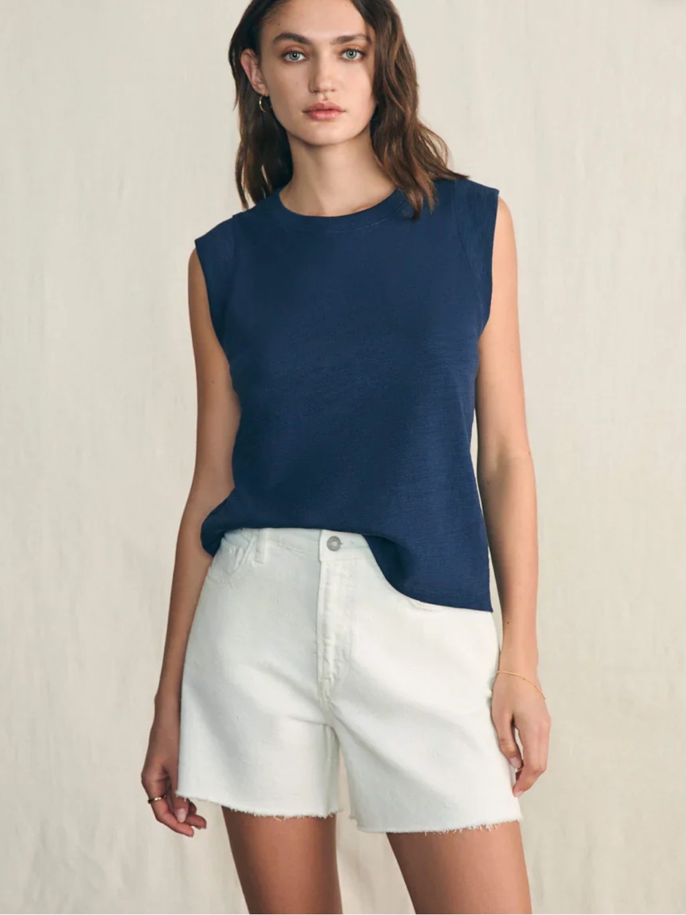 Faherty Sunwashed Organic Cotton Muscle Tee Shirt M